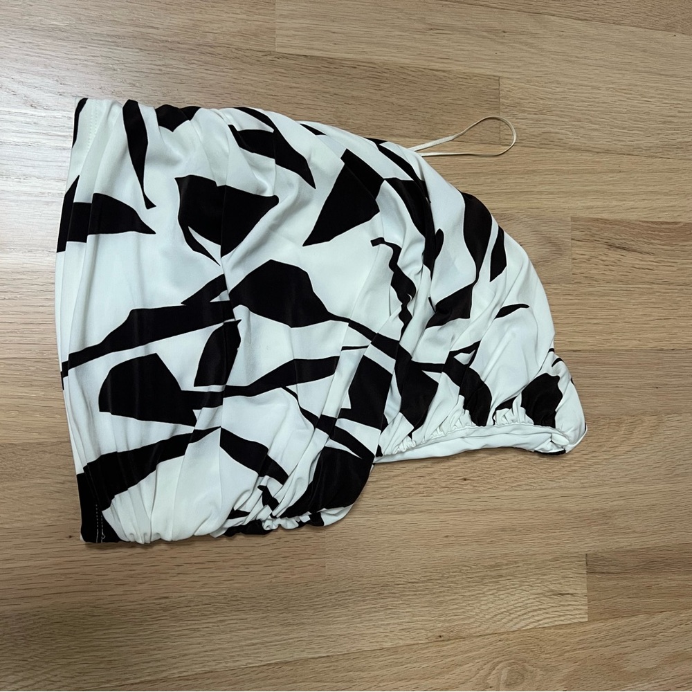 Express Brown and White Patterned Skirt